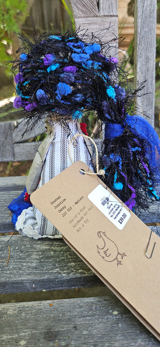 Journal Junction Jenny No. 010-Marisol Handmade Art Dolll w/Mini Journal OOAK Cloth Doll