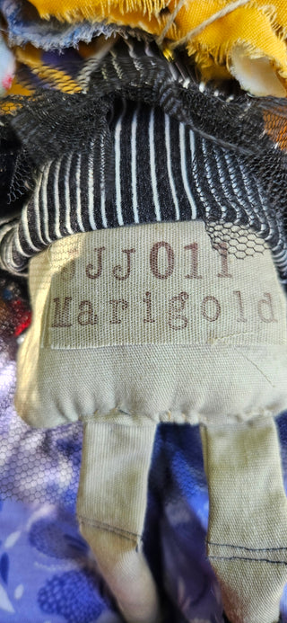Journal Junction Jenny No. 011-Marigold Handmade Art Dolll w/Mini Journal OOAK Cloth Doll