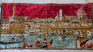 Vintage 1970s Florence italy Tapestry Rug 18" x 36"