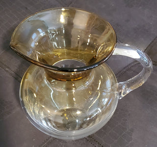 Large Hand blown Amber top pitcher