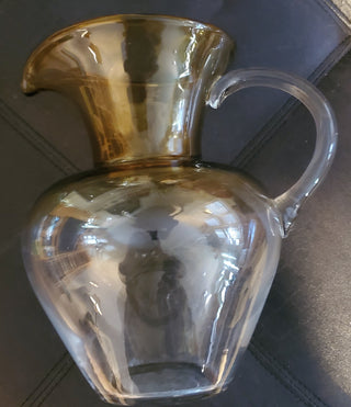 Large Hand blown Amber top pitcher