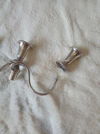 Vintage 3-Arm Silver Plated Metal Candelabra Candle Holder Extension