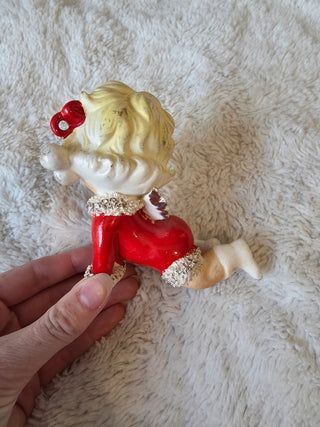 RARELefton Marika Christmas Angel Girl Figurine Hand Painted Ceramic 1950s #4799