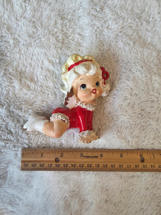 RARELefton Marika Christmas Angel Girl Figurine Hand Painted Ceramic 1950s #4799
