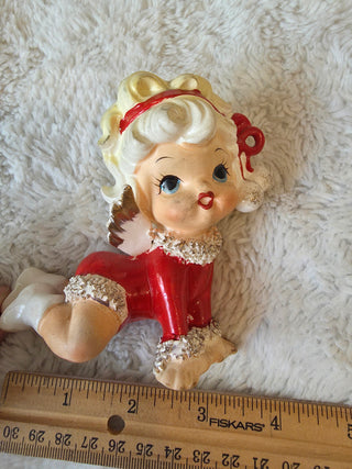 RARELefton Marika Christmas Angel Girl Figurine Hand Painted Ceramic 1950s #4799