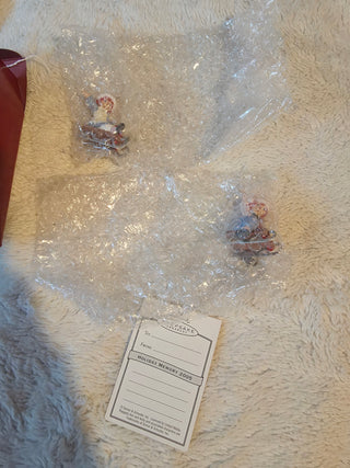 Hallmark Keepsake Raggedy Ann & Andy Holiday Sledding Ornaments Set 2005