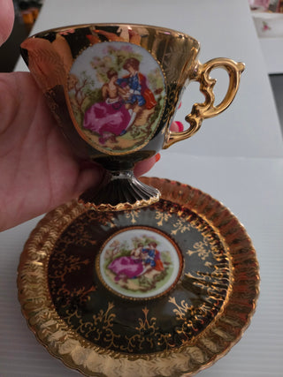 Gold/Black Cup/Saucer