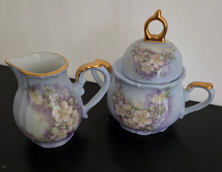Blue Creamer and Sugar Bowl