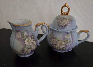 Blue Creamer and Sugar Bowl