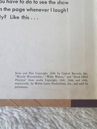 WOODY WOODPECKER & HIS TALENT SHOW CAPITOL RECORD READER 78 ALBUM WALTER LANTZ