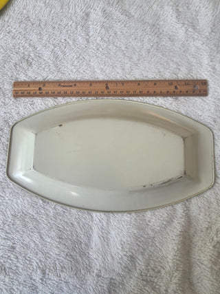 Vintage Art Deco Style Oblong Metal Serving Tray