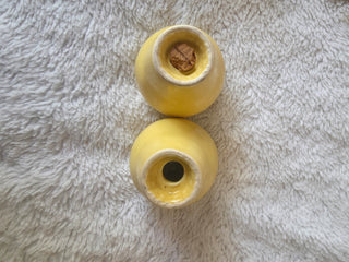 Vintage 1970s Buttercup Yellow Ceramic Salt & Pepper Shakers Set of 2