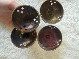 Vintage Goblet Style Brass Incense Burners Set Of 2
