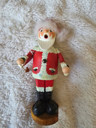 Vintage Wooden Incense Smoker Santa Claus Nutcracker Figurine German 1980s