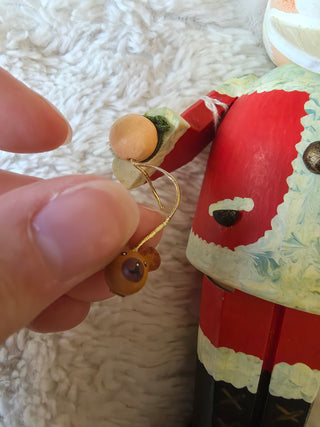 Vintage Wooden Incense Smoker Santa Claus Nutcracker Figurine German 1980s