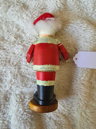 Vintage Wooden Incense Smoker Santa Claus Nutcracker Figurine German 1980s