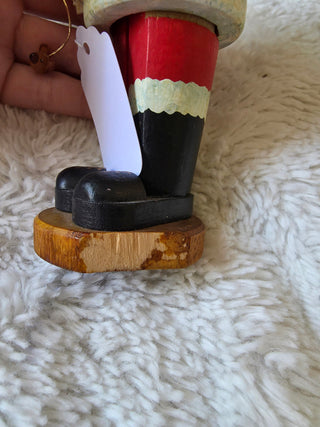 Vintage Wooden Incense Smoker Santa Claus Nutcracker Figurine German 1980s