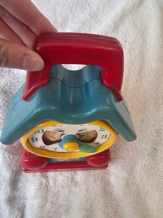 Vintage 1994 Fisher Price Wind up Music Learning Clock WORKS!