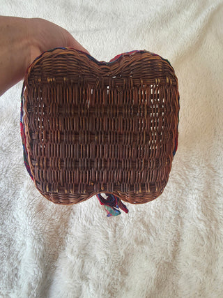 Vintage Ducks Wicker Basket with handle