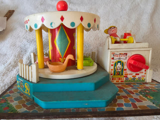Vintage 1964 Fisher-Price Family Merry Go Round For Parts/Display