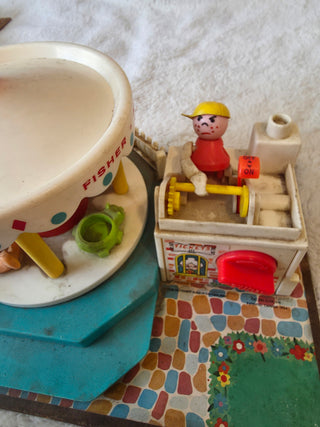 Vintage 1964 Fisher-Price Family Merry Go Round For Parts/Display