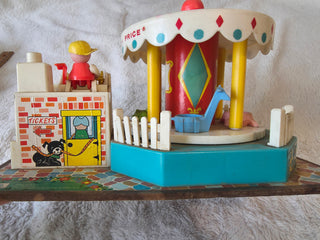 Vintage 1964 Fisher-Price Family Merry Go Round For Parts/Display