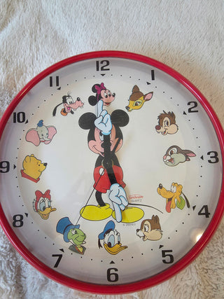 Vintage Mickey Mouse & Friends Character Quartz Wall Clock Sunbeam Working!