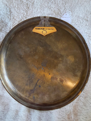 Brass Round Decorative Dish Tray Wall Decor 12in Diameter