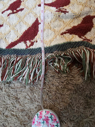 Quality Tapestry Throw Blanket Bird House Garden Ivy Birds Cottage Basket