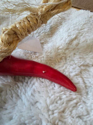 Vintage Red Ceramic Chili Pepper Ristra Braid With 7 Peppers