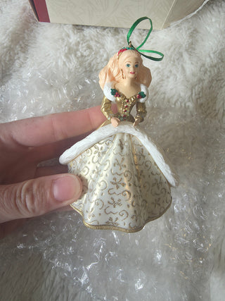 1994 Hallmark Holiday Barbie Ornament #2 Collector’s Series Gold Dress W Box