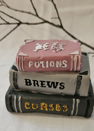 Spell Book Stack Resin Halloween Decor