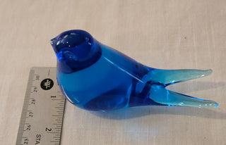Vintage Blue and Aqua Art Glass Bird