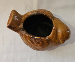 Vintage Crackle Glaze Bird Planter