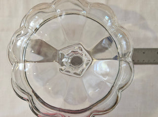 Vintage Clear Glass Pumpkin Covered Dish 8 Inch