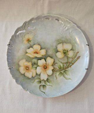 Signed Alice Mayfield Hand Painted Floral Porcelain Wall Plate