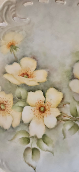 Signed Alice Mayfield Hand Painted Floral Porcelain Wall Plate