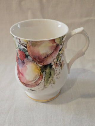 Vintage Staffordshire Collection Fruit Design Fine English China Mug