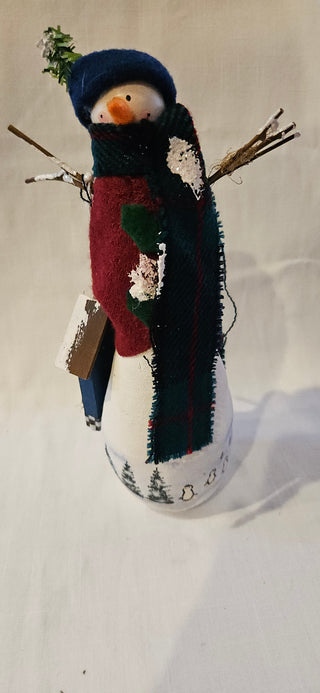 Handmade Vintage-Style Snowman Christmas Decoration