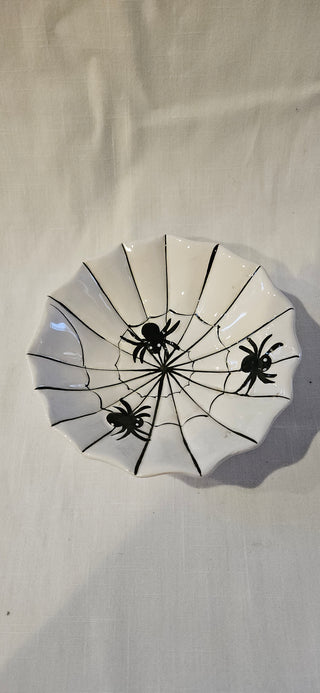 Happy Halloween Vintage Spider Web Serving Bowl