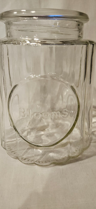 Vintage Clear Glass Blooms Jar Vase