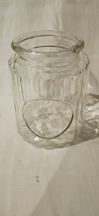 Vintage Clear Glass Blooms Jar Vase