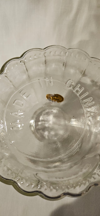 Vintage Clear Glass Blooms Jar Vase