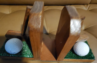 Wood Golf Book Ends