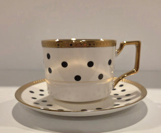 Polka Dot Tea cup and saucer