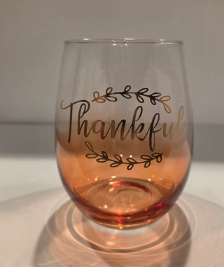 Thankful Wine Glass