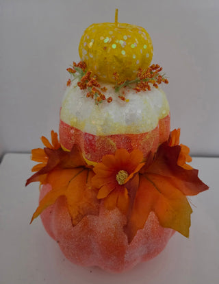 Orange/White/Yellow Stacked Pumpkins