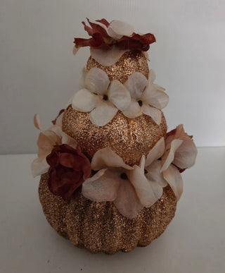 Champagne/Burgundy Stacked Pumpkins