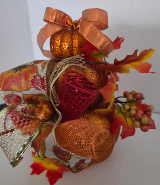 Stacked Pumpkins w/ florals