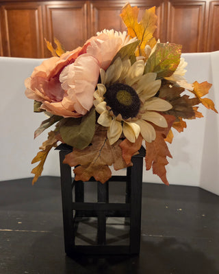 Autumn Florals in Candle Lantern